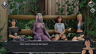 Steamy scene with a small-breasted babe in a sensual hentai game