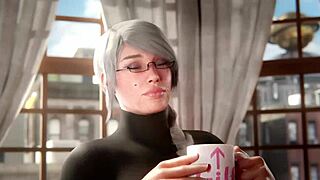 Two futa cocks get serviced by two 3D asses