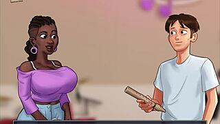 Brunette Erotic Game in Summertime Saga 76 With Small Tits Action