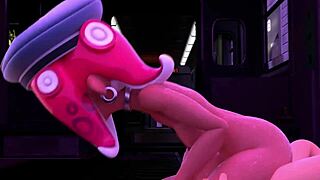 animation agent 8 splatoon: curvy girl gets her big tits sucked in 3d