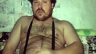 russian gay guy masturbates his handsome cock and shakes big balls