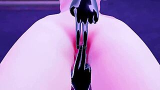 Jane strips naked in 3d animation