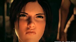 Beautiful Lara Croft enjoys a deepthroat ride from a well-endowed partner in this 3D porn video