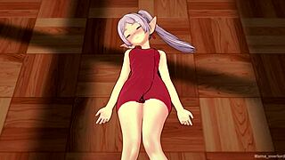 frieren in just a towel, ready for some uncensored hentai love.