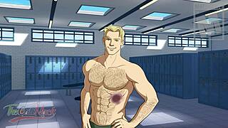 Muscular college teacher dominates in gay hentai series