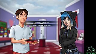 Hey, catch Summertime Saga Ep 87 with a sneaky plan for busty Odette and redhead Gracce in this wild cartoon!