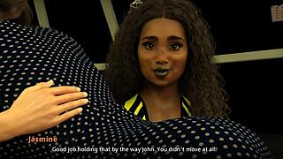 Cheer routine in a cartoon style video