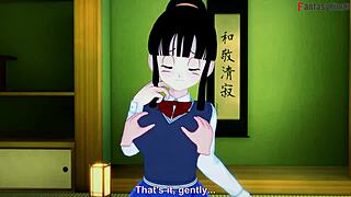 Chichi Bangs Gohan and Goku in Wild Anime Threesome Fantasy