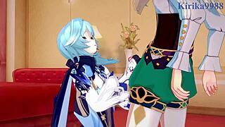 Eula, Rosaria, and Venti Engage in Intense Creampie Sex in Genshin Impact Hentai.