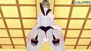 Intense lesbian scenes in anime and cartoons with big tits