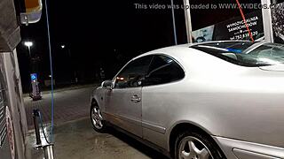 Wow, Public Car Wash Turns Wild With Tranny Action!