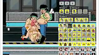 in the orgak hentai game, a petite girl gets into a gangbang with blowjobs, riding, and creampie scenes