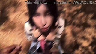 karol smith, sexy mexicana, bangs a fan raw in the woods