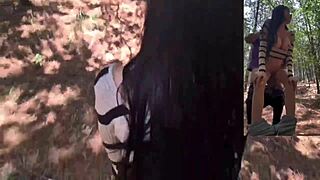 karol smith, sexy mexicana, bangs a fan raw in the woods