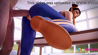 Geez, Chun-Li takin' a huge creampie in doggystyle 3D animation!