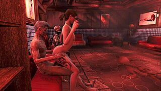 辐射4游戏里黑发妹探索动力装甲卡通性爱