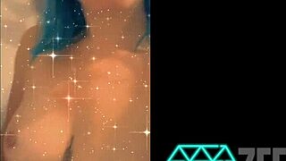 tattooed slut teases with buttplug in social media clips. her pierced assplay drives fans wild.