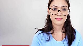 fit18 - ellie nova - casting tall busty newcomer with glasses for creampie