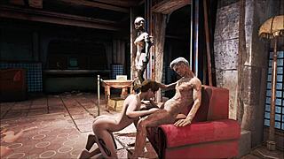 辐射4游戏里黑发妹探索动力装甲卡通性爱