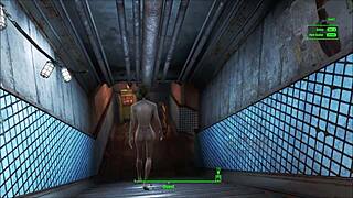 辐射4游戏里黑发妹探索动力装甲卡通性爱