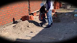 i’m obsessed with this cute 18 yo babe nataly, perfect body bent over on security cam at construction site