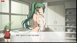 Big cock thigh job in kitchen hentai scene! 🍆🔥