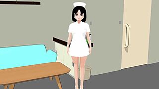 Asian Nurse Mia Plays Doctor with Anime Girl in Perverted Roleplay