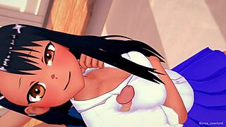 哇！Nagatoro穿旧制服玩弄巨大无码大屌！