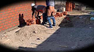 i’m obsessed with this cute 18 yo babe nataly, perfect body bent over on security cam at construction site