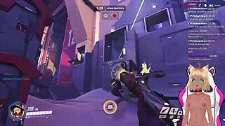 vtuber lewdneko plays overwatch and gets spanked part two.