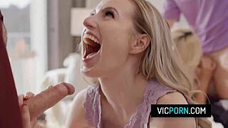 Wanna see hot swingers in a foursome? Scarlett Sage and Carlita Ray go deep!