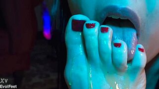 Tasting sweet feet in a group