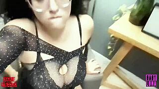 Busty Latin seduces sugar daddy on risky balcony. Public pounding heats up fast.