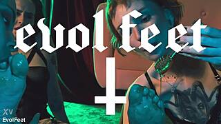 Tasting sweet feet in a group