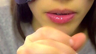 Japanese Blowjob Ends with Cum in Mouth Close-Up