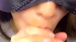 Japanese Blowjob Ends with Cum in Mouth Close-Up