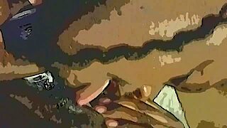 Ebony pussy licked with dildo and tongue