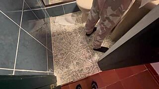 My stepmom says no, but her wet vagina in the bathroom begs for fingering action