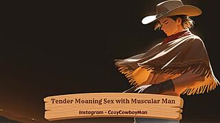tender moaning sex with muscular man