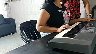 keyboard professor punishes young student for misbehavior with intense doggystyle action