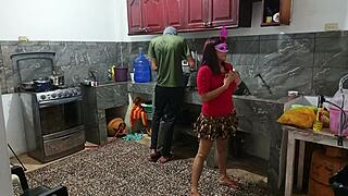 perverted neighbor caught showing off huge ass in wild homemade roleplay!