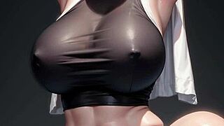 AI Generated Big-Tits Model Girl in Stunning Art 119