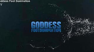 roxanne is caged as a stocking slave, getting a footjob in bdsm fetish