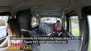 Female Fake Taxi - Big Tits Lesbians Devour Pussy in Car