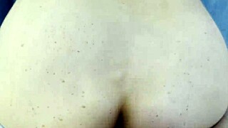 The amateur slut moans while sucking cock and getting fucked from behind in pov.