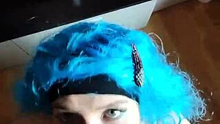 can I bang this blue-haired fairy hard in mouth and pussy?