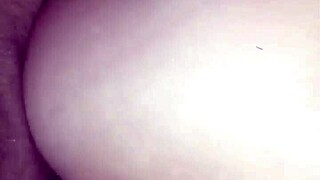 couldn't hold back, pulled off the condom to fuck brunette's ass raw