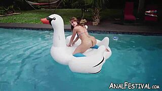 Natural Tits Babe Charley Hart Drilled Intensely By The Pool