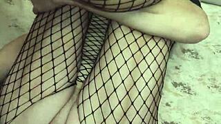 Anal With Wife In Fishnet Stockings Close Up POV
