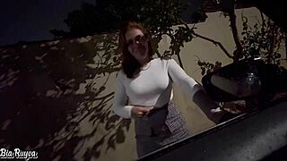 Latina Teen Prostitute Sucks and Rides Big Cock in Public